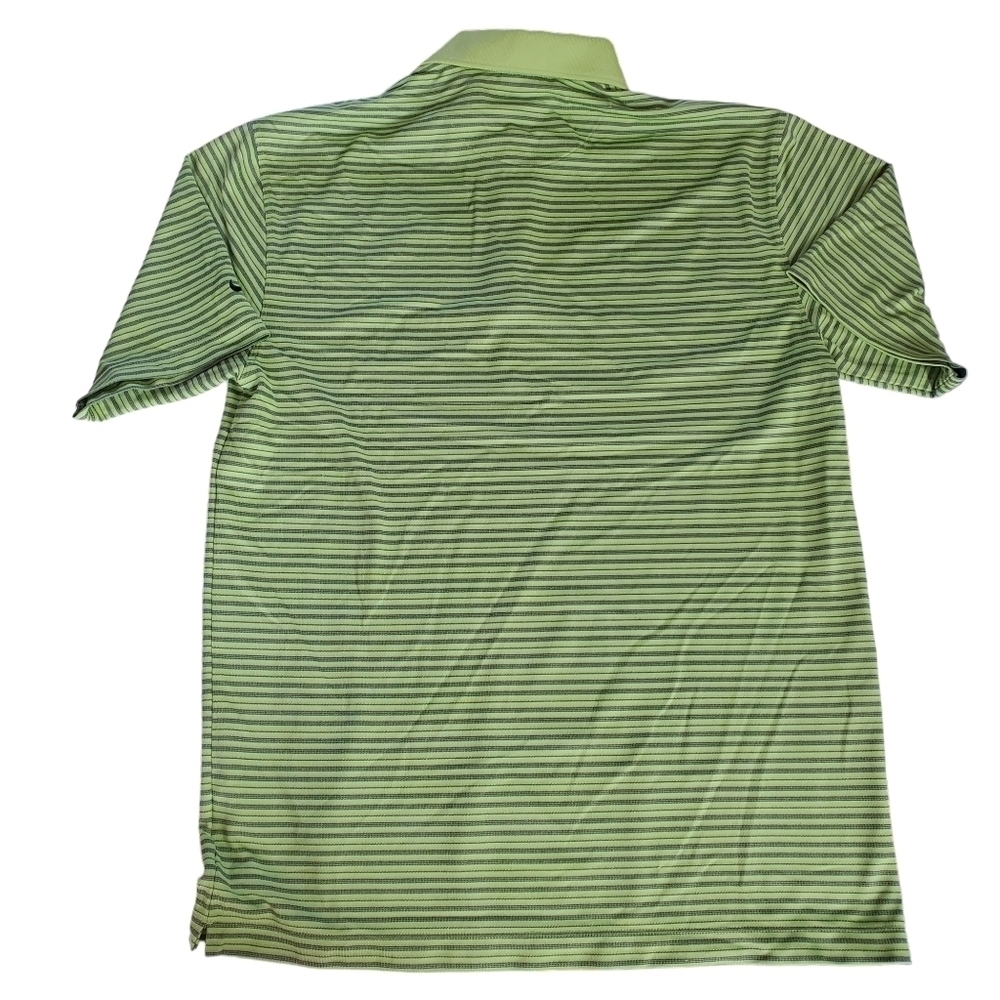 Nike Golf Polo Shirt Mens Large FitDry Lime green Blue Stripes Outdoor - Picture 2 of 10